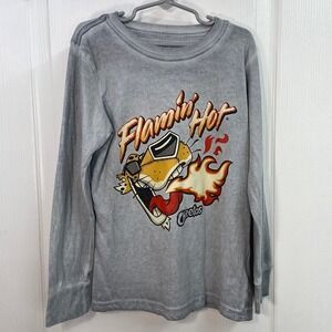 Cheetos boy's youth gray Flamin' Hot Cheetos long sleeve‎ casual tshirt top 8